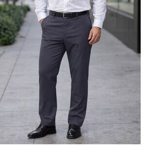 Peter Millar Crown Crafted Mens 40/30 Performance Trousers Gray Blue Golf Pants